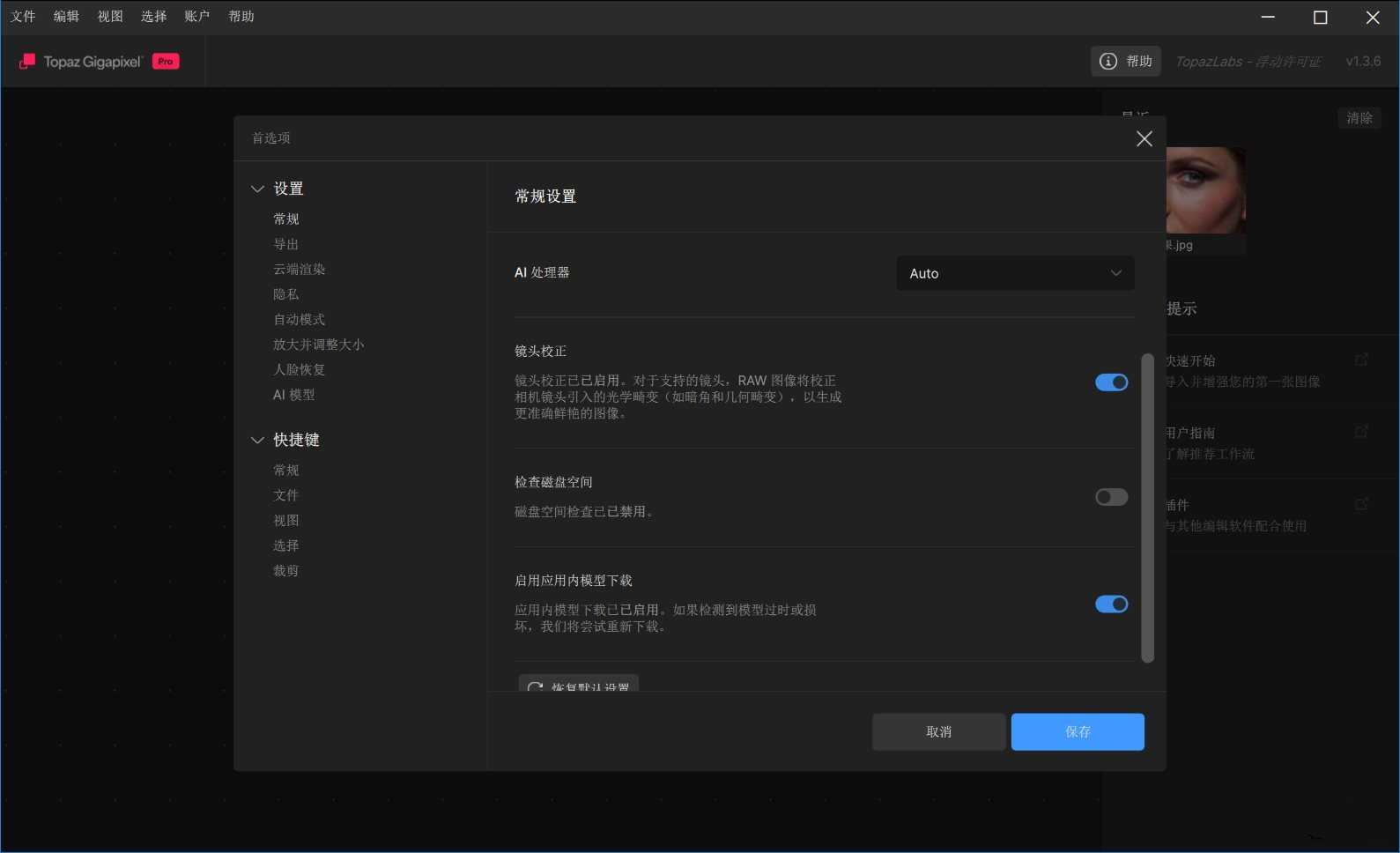 Topaz Gigapixel中文汉化版1.4.0绿色便携版 AI无损图片放大内置专用模型