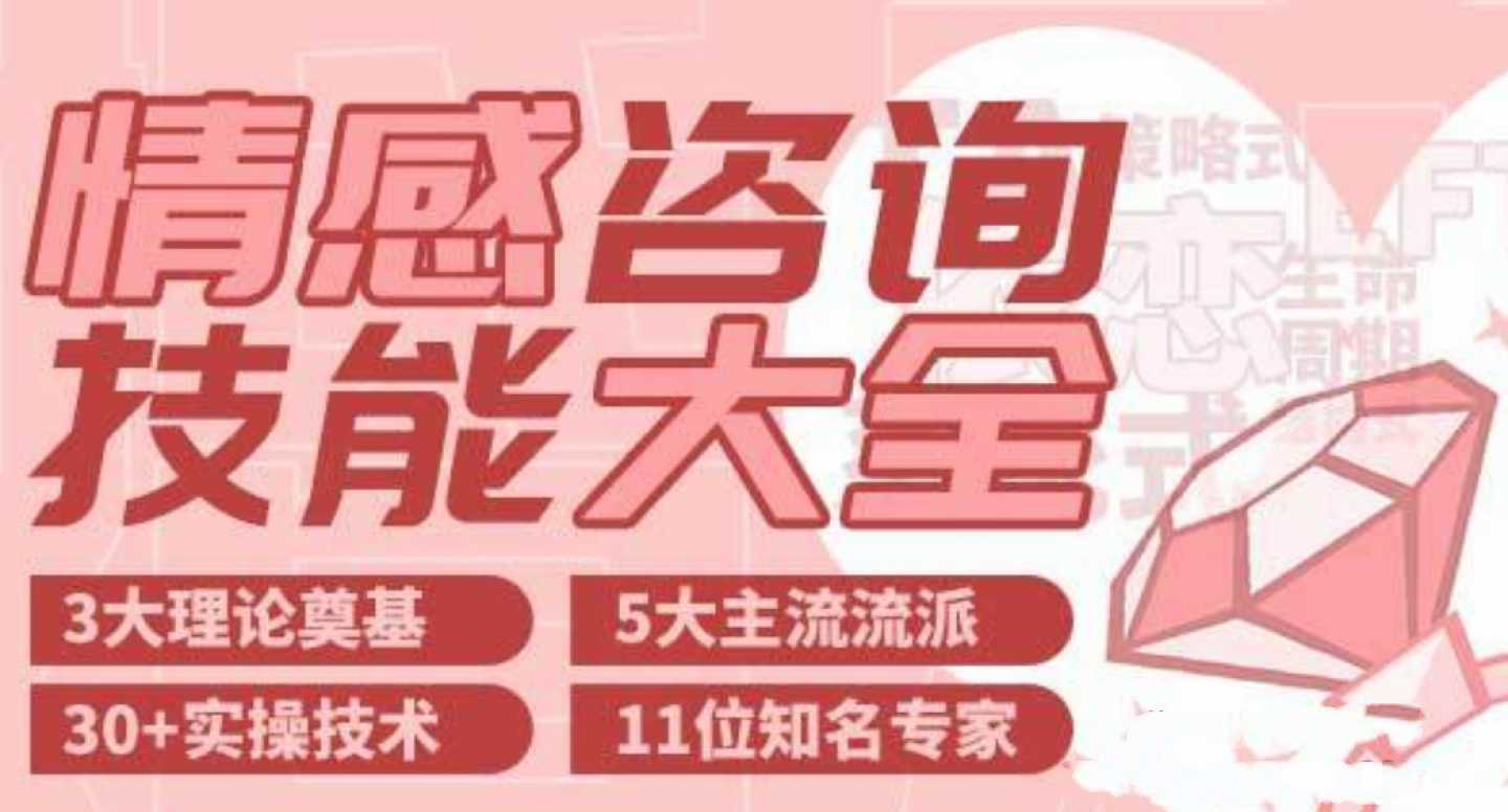 情感心理咨询技能大全，婚恋情感家庭治疗领域中的“百科全书”