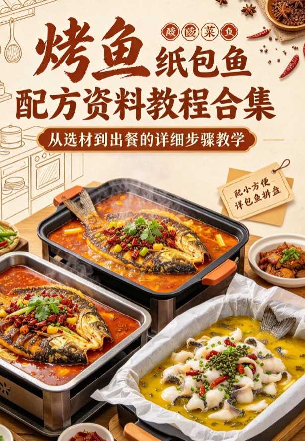 烤鱼、酸菜鱼、纸包鱼配方资料教程合集
