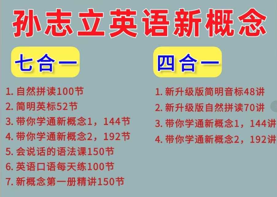 孙志立会说话的英文课,新概念英语,英语合集
