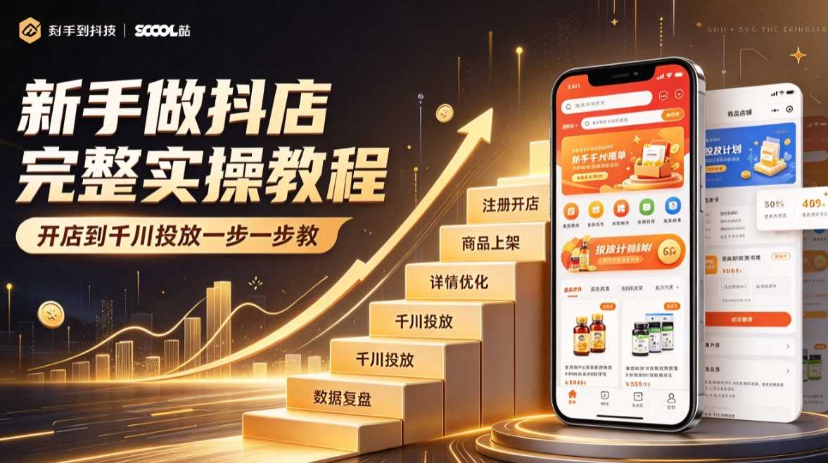 新手做抖店完整实操教程,开店到千川投放一步一步教