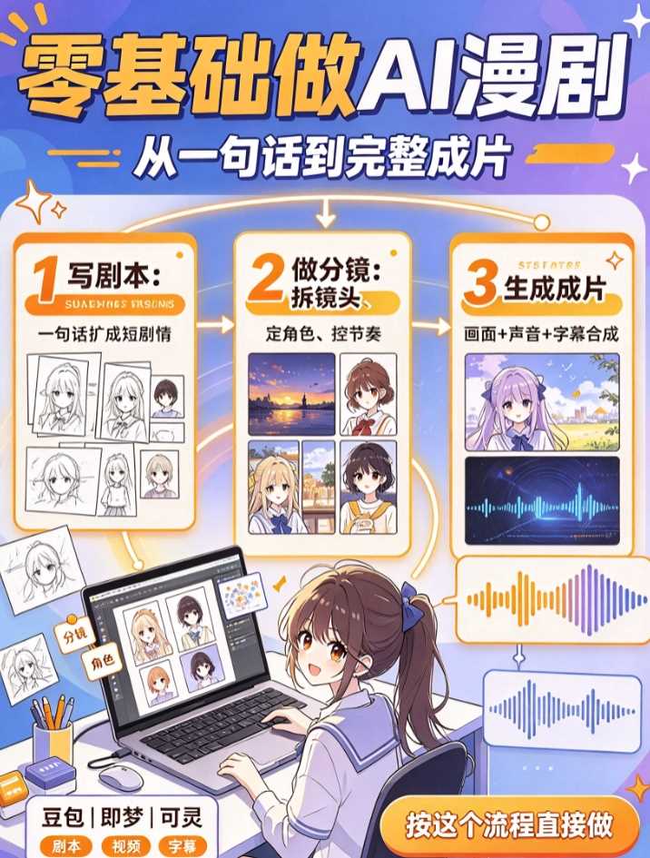 用豆包+即梦+可灵,零基础做AI漫剧