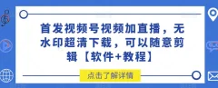 首发视频号视频加直播无水印超清下载,可以随意剪辑【软件+教程】