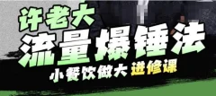 许老大流量爆锤法,小餐饮做大进修课,一年1000家店亲身案例大公开
