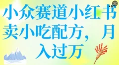 小众赛道小红书卖小吃配方,操作简单,月入过W
