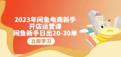 2023年闲鱼电商新手开店运营课:闲鱼新手日出20-30单(18节-实战干货)