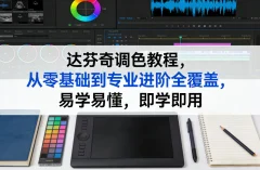 达芬奇调色教程,从零基础到专业进阶,29节实战课系统覆盖节点调色与风格化技巧全流程