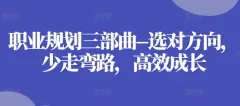 职业规划三部曲–选对方向,少走弯路,高效成长