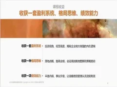 《ODM战略绩效23讲录播微课》收获一套盈利系统、格局思维、绩效能力