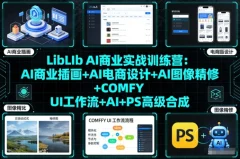 LibLIb AI商业实战训练营:AI商业插画+AI电商设计+AI图像精修+COMFY UI工作流+AI+PS高级合成