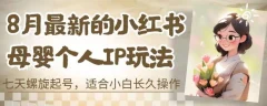 8月最新的小红书母婴个人IP玩法,七天螺旋起号,适合小白长久操作(附带全部教程)