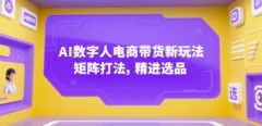 AI数字人电商带货新玩法,矩阵打法,精进选品