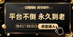 维权打假项目,电商平台不倒,项目长久到老,零投入,高回报,日入1000+