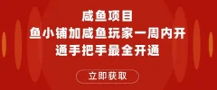 闲鱼项目鱼小铺加闲鱼玩家认证一周内开通,手把手最全开通