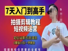 短视频剪辑运营高手课,定位 运营 引|流 变现,0基础小白一学就会