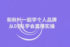 和秋叶一起学个人品牌从0到1学会直播实操