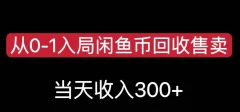 从0-1入局闲鱼币回收售卖,当天变现300,简单无脑
