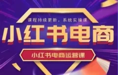 阿静小红书电商课程,小红书电商运营实操课,新手从0~1落地实操