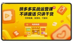 拼多多实战运营课,不讲废话只讲干货,简单粗暴,能落地,可复制
