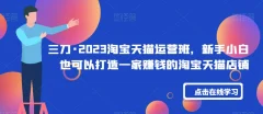 三刀·2023淘宝天猫运营班,新手小白也可以打造一家赚钱的淘宝天猫店铺