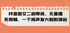 抖音图文二创带货,无直播,不剪辑,一个闷声发大财的项目【揭秘】