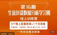 宁静·生意参谋数据分析学习班,解决商家4大痛点,学会分析数据,打造爆款!