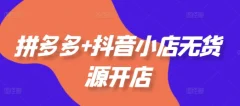 老陶电商·拼多多+抖音小店无货源开店 选品、运营、基础、付费推广、爆款案例等