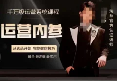 电商冰可乐·运营内参,千万级运营系统课,淘系高阶运营手册,从选品开始,完整做店技巧
