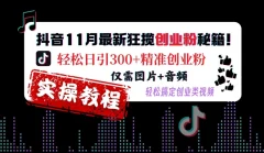 抖音11月最新狂揽创业粉秘籍仅需图片+音频,轻松搞定创业类视频