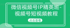 微信视频号IP精英班-视频号短视频教程