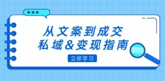 从文案到成交,私域&变现指南:朋友圈策略+文案撰写+粉丝运营实操
