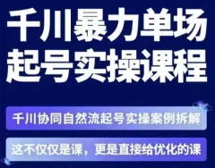 茂隆·章同学千川单场起号实操课,千川协同自然流起号实操案例拆解,解密起号核心算法6件套