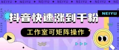 抖音快速涨粉秘籍,教你如何快速涨到千粉,工作室可矩阵操作