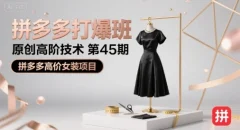叮当会拼多多打爆班原创高阶技术第45期,拼多多高价女装项目