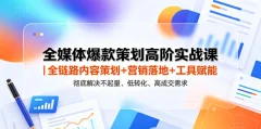 全媒体爆款策划高阶实战课全链路内容策划+营销落地+工具赋能,彻底解决不起量、低转化、低成交难题