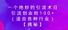 一个绝妙的引流术日引流创业粉100+(适合各种行业)【揭秘】
