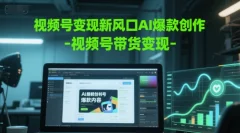 视频号变现新风口AI爆款创作-视频号带货变现
