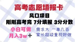 高考志愿填报卡,风口项目,暴利且易操作,单月捞金5w+【揭秘】