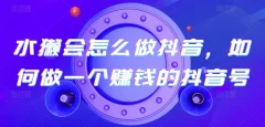 水獭教你怎么做抖音一个赚钱的抖音号
