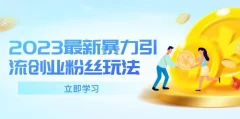价值980的2023最新暴力引流创业粉丝玩法,单日被动引流50+创业粉【揭秘】