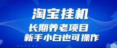淘宝虚拟产品挂机项目(长期养老项目新手小白也可操作)