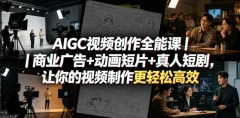 AIGC视频创作全能课商业广告+动画短片+真人短剧,让你的视频制作更轻松高效