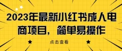 2023年最新小红书成人电商项目,简单易操作【详细教程】