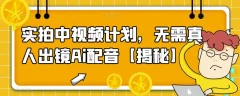 实拍中视频计划,无需真人出镜Ai配音【揭秘】
