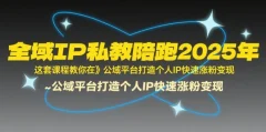 全域IP私教陪跑2025年,这套课程教你在公域平台打造个人IP快速涨粉变现