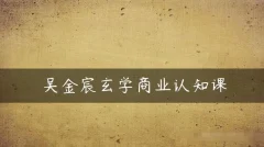 吴金宸玄学商业认知课,传统文化商业认知课