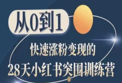 28天小红书突围训练营,从0到1快速涨粉变现