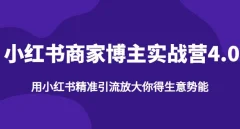 小红书商家博主精准引流实战营4.0,用小红书放大你的生意势能