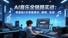 AI音乐全链路实战变现课:零基础3天掌握原创、翻唱、变现