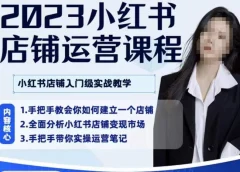 陶金金·2023小红书店铺运营课,小红书店铺入门实战教学